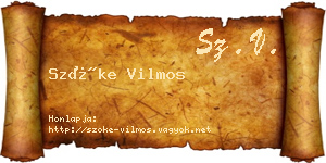 Szőke Vilmos névjegykártya